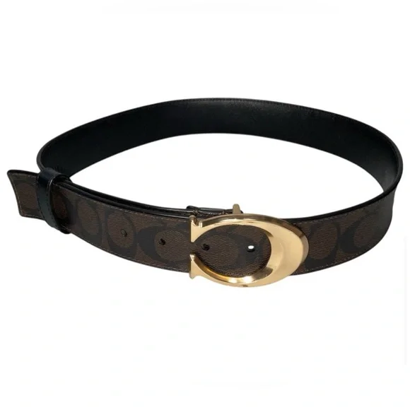 Coach New York Signature C Buckle Belt in Chestnut Brown Size XL - Picture 8 of 13